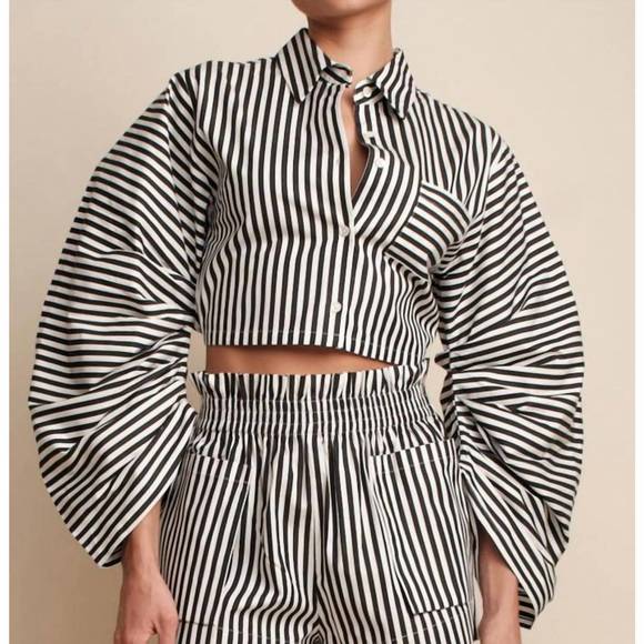 NEW HEVRON raquel top in black/white - Picture 1 of 3